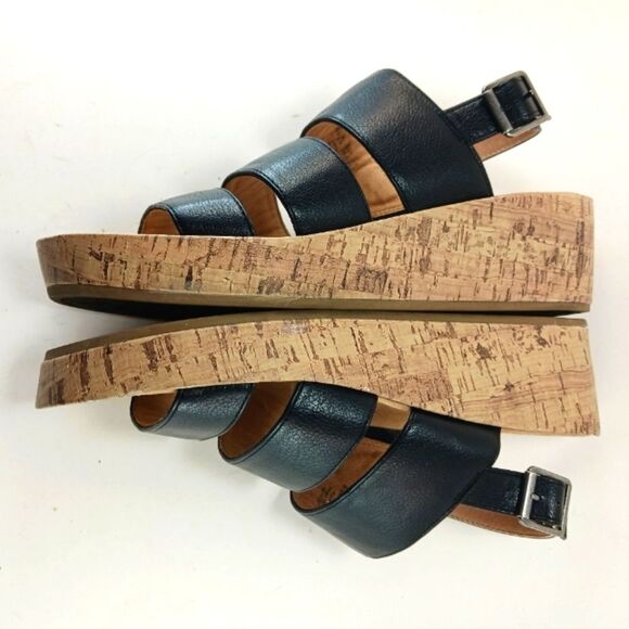 Life Stride Wyonna Low Profile Cork Wedge 3 Band Active Arch Black Womans 9.5. - Picture 16 of 16